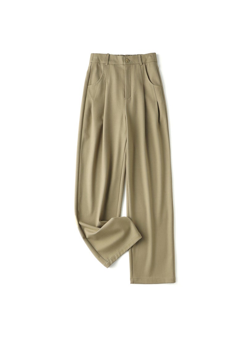 Generic - French Chic Tencel Wool Slim Palazzo Pants Women galaxy gray - Image 1