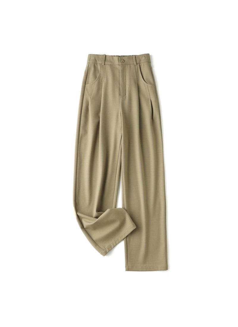Generic - French Chic Tencel Wool Slim Palazzo Pants Women galaxy gray - Image 1