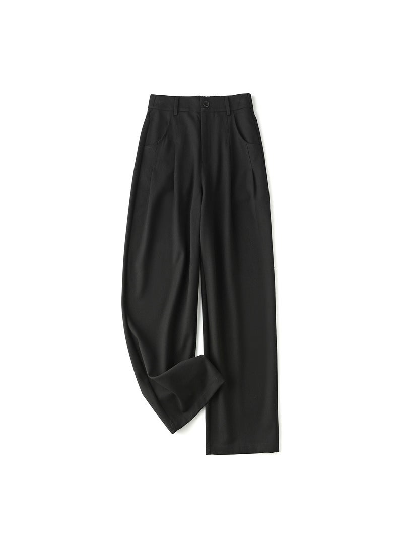 Generic - French Chic Tencel Wool Slim Palazzo Pants Women galaxy gray - Image 1
