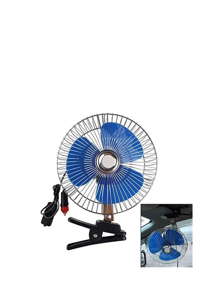 6-inch Blue Fan With Nickel Clip And Operating Button. It Works On A 12-volt Car Lighter - Image 2