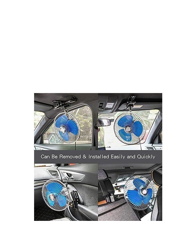 6-inch Blue Fan With Nickel Clip And Operating Button. It Works On A 12-volt Car Lighter - Image 3