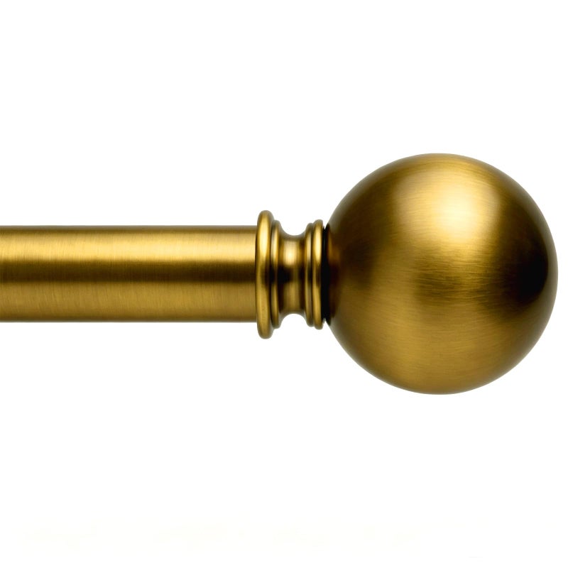 WORLD RODS Brass Curtain Rods for Windows 18 to 45 inches 1 Inch Modern Metal Drapery Rods Adjustable Heavy Duty Curtain Pole with Round Finials1845Antique Brass - Image 2