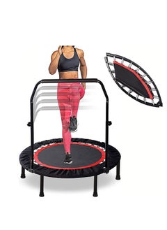 Max Strength 48 Inch Quiet Joint Friendly Fitness Trampoline with Adjustable Handle – Ideal for Home Use & Jumping Workouts  - Image 1
