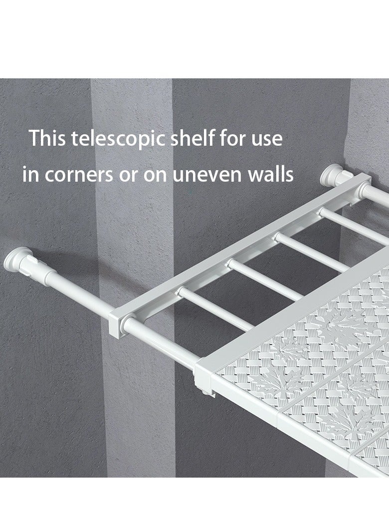 MarlaMall Expandable Wardrobe Shelf, Adjustable Storage Shelf, Bathroom Kitchen Garage Telescopic Storage Shelf, Expandable Divider, Shoe Rack, Wardrobe Kitchen Space Saving Divider, 36cm W, 75-125 cm L  - Image 2
