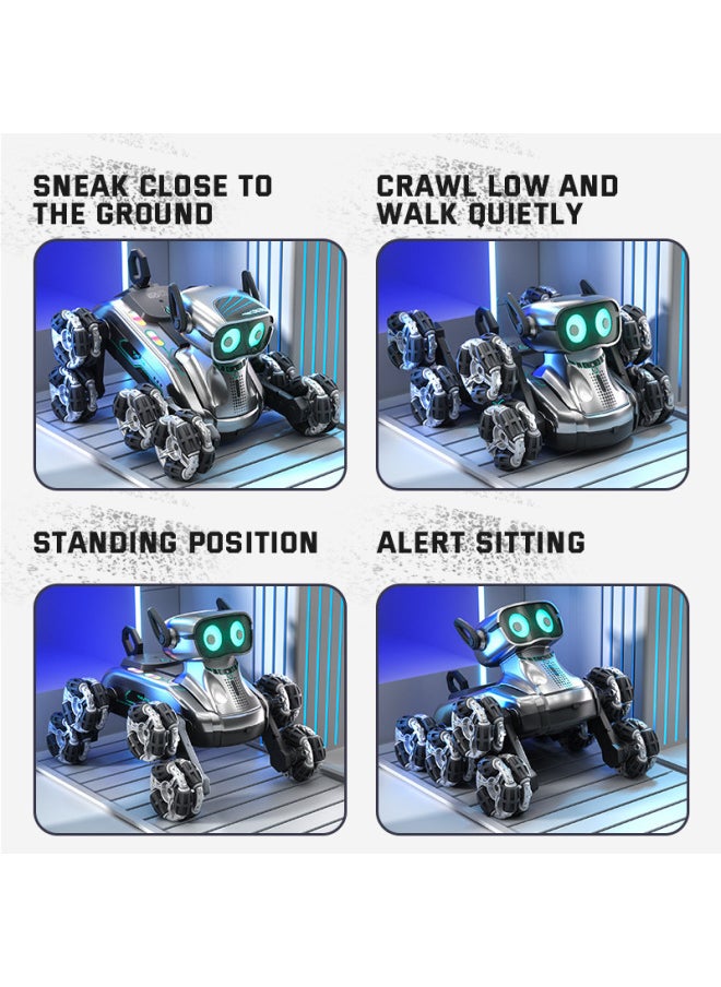 [Direct Supply] Remote Control Mechanical Dog Gesture Induction Eight-wheel Stunt Drift Deformation Car Charging Electric-Color:Single Remote Control [gold] Eight-wheel Stunt Dog-Specification:A Set Of Batteries  - Image 5