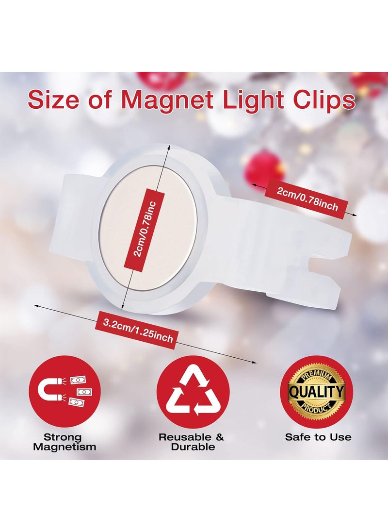 Nuenen Nuenen 300 Pcs Magnetic Sockets Light Clips Christmas Light Clips Compatible with C9 Magnetic Light Clip Clear Hang Hooks Bulk for Holiday Lighting Sockets Outdoor Patio Christmas Lighting  - Image 3