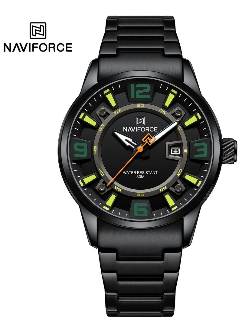 NAVIFORCE Elegant Stainless Steel Analog Wrist Watch for Men with Date Display Water Resistant Stylish Business and Casual Timepiece Durable Bracelet Comfortable Wear  - Image 1