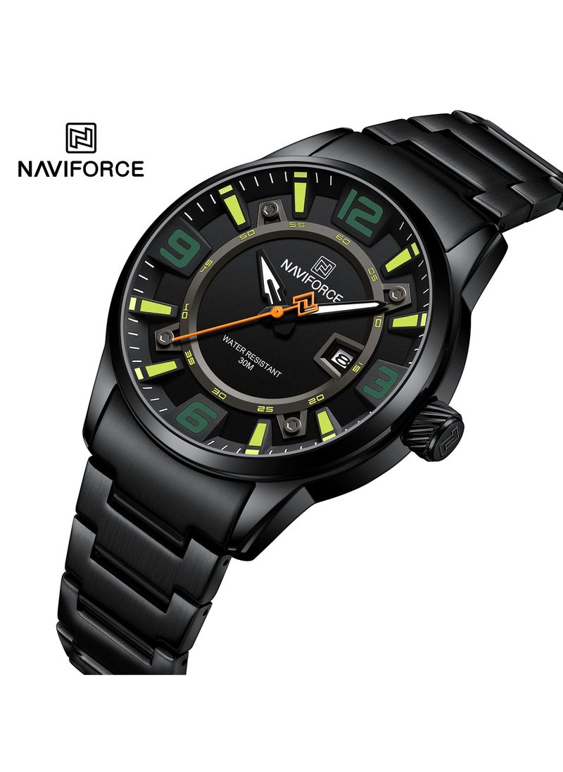 NAVIFORCE Elegant Stainless Steel Analog Wrist Watch for Men with Date Display Water Resistant Stylish Business and Casual Timepiece Durable Bracelet Comfortable Wear  - Image 2