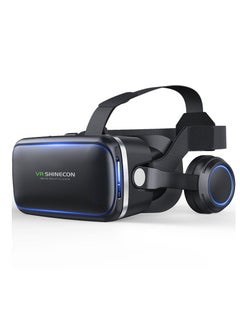 VR SHINECON نظارات الواقع الافتراضي ثلاثية الأبعاد باللون الأسود  - Image 1