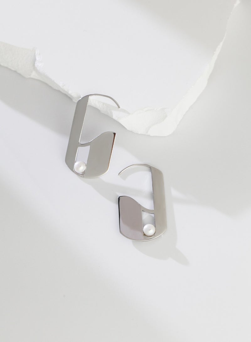 بورش أقراط بسيطة من الفضة الإسترلينية - Image 1