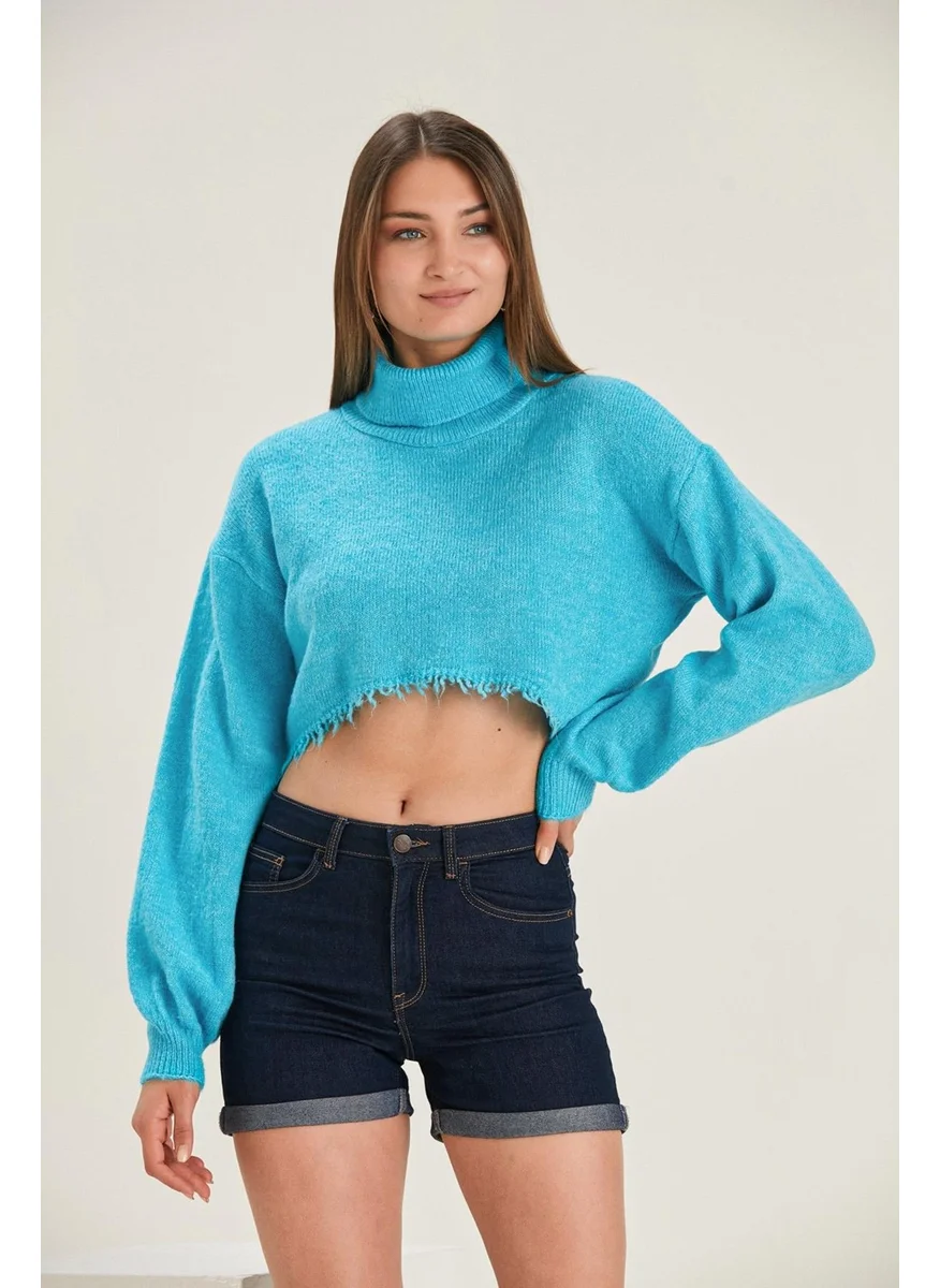 Alexandergardi Alexandergardı Turtleneck Crop Sweater (B22-5272)