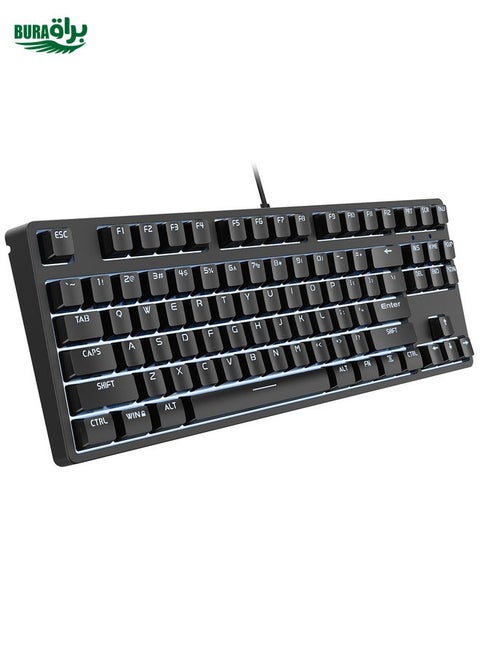 HXSJ L600 87 Keys USB-C / Type-C Wired Red Shaft Mechanical Keyboard with Cool Backlight(Black)