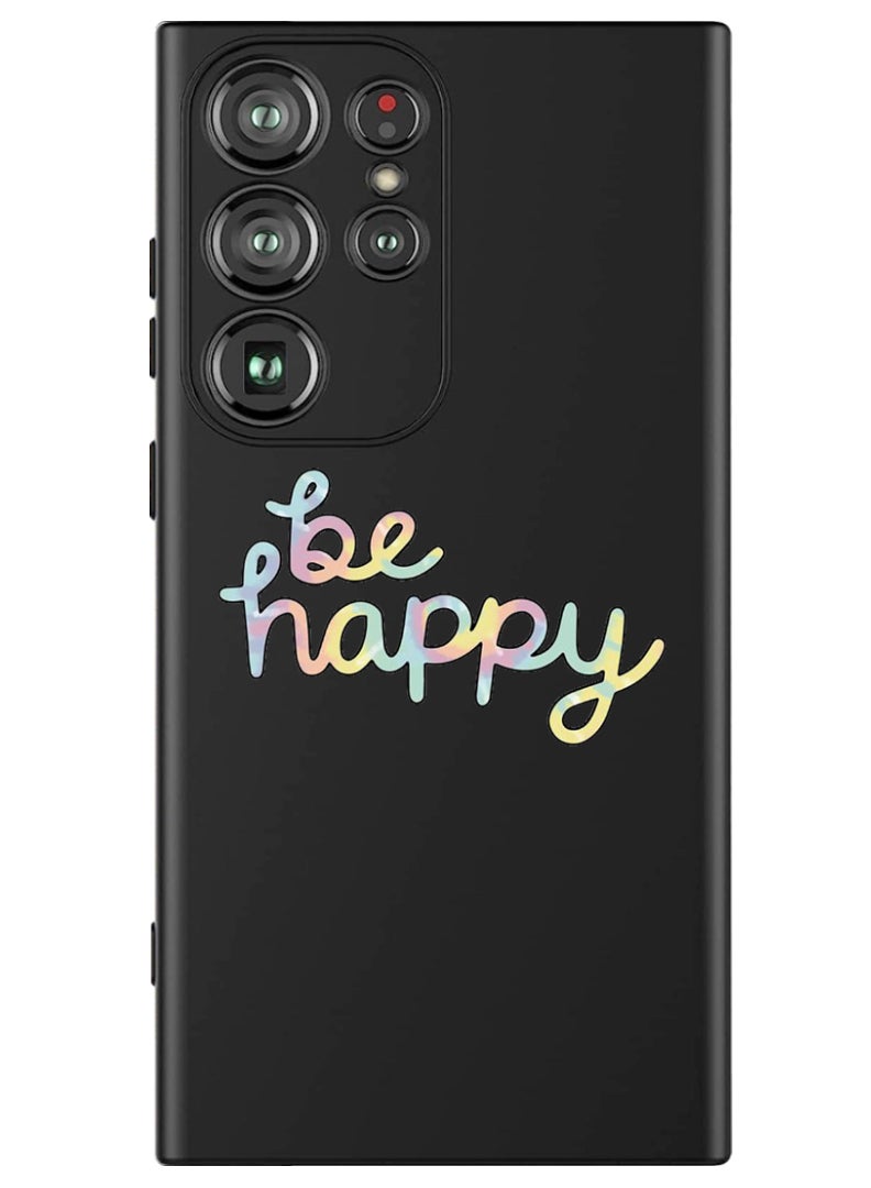 Theodor Protective Slim Fit Case Liquid Silicone Cover with Full Body Protection Anti-Scratch Shockproof Case For Samsung Galaxy S24 Ultra (Black) - Be Happy-01 - Image 1