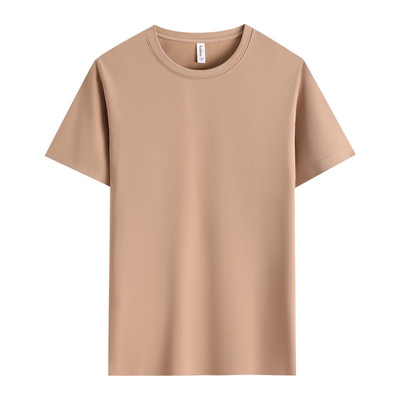 New High-End Summer Round Neck T-Shirt Ice Silk Cotton Army Green T-Shirt Corporate Culture Shirt Advertising Shirt Logo - Image 1