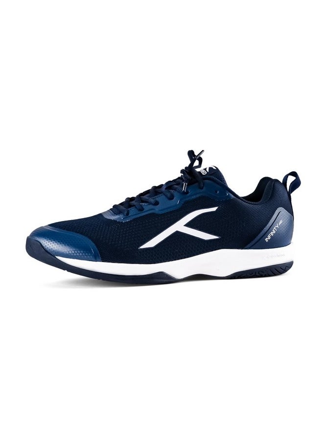 HUNDRED Infinity Pro Badminton Shoes (Non Marking) | Also Perfect for Squash, Table Tennis, Volleyball, Basketball & Indoor Sports | Lightweight & Durable | X-Cushion (Navy/White, 5Uk, Unisex-Adult) - pzsku/ZA13326550F8A3CB1A403Z/45/_/1740982911/c8e42cf2-8baf-44ac-9c29-edc41dda9dc3