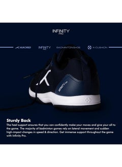 HUNDRED Infinity Pro Badminton Shoes (Non Marking) | Also Perfect For Squash, Table Tennis, Volleyball, Basketball & Indoor Sports | Lightweight & Durable | X-Cushion (Navy/White, 5Uk, Unisex-Adult)  - Image 4