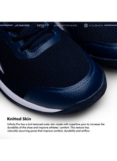 HUNDRED Infinity Pro Badminton Shoes (Non Marking) | Also Perfect For Squash, Table Tennis, Volleyball, Basketball & Indoor Sports | Lightweight & Durable | X-Cushion (Navy/White, 5Uk, Unisex-Adult)  - Image 2