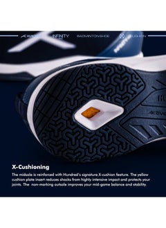 HUNDRED Infinity Pro Badminton Shoes (Non Marking) | Also Perfect For Squash, Table Tennis, Volleyball, Basketball & Indoor Sports | Lightweight & Durable | X-Cushion (Navy/White, 5Uk, Unisex-Adult)  - Image 3