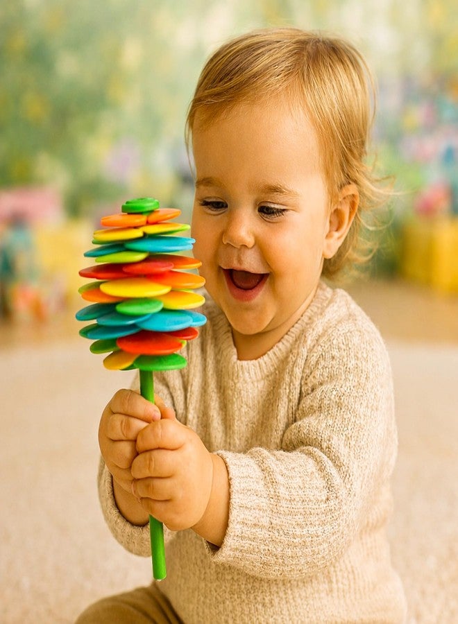 Wishkey Spinning Candy Flower Toy for Kids, Lollipop Shaped Hand Spinner with Twisting & Rotating Colorful Petals, Stress Relief & Sensory Toy for Boys & Girls (Ages 3+) - Image 3