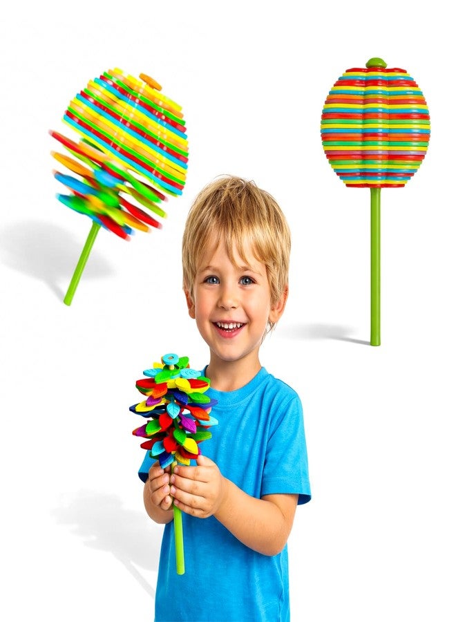 Wishkey Spinning Candy Flower Toy for Kids, Lollipop Shaped Hand Spinner with Twisting & Rotating Colorful Petals, Stress Relief & Sensory Toy for Boys & Girls (Ages 3+) - Image 1