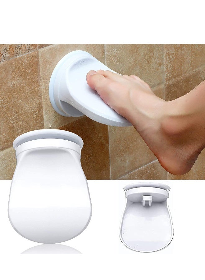 دعامة قدم للاستحمام بتركيب م suction، مصنوعة من البلاستيك الممتاز، غير قابلة للانزلاق، دعم حمام عصري وآمن، سهل التركيب بدون حفر، لتسهيل الحلاقة والاستحمام وتخفيف آلام الظهر، باللون الأبيض. - Image 1