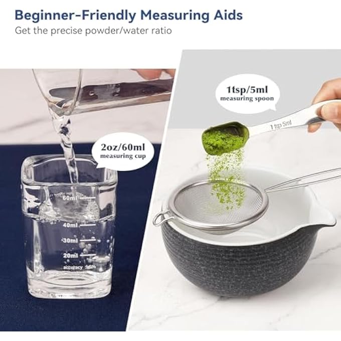 Tafan 9Pcs Matcha Kit Set Whisk And Bowl With Spout  Measuring Spoon Japanese Tea Making Tools - Image 3