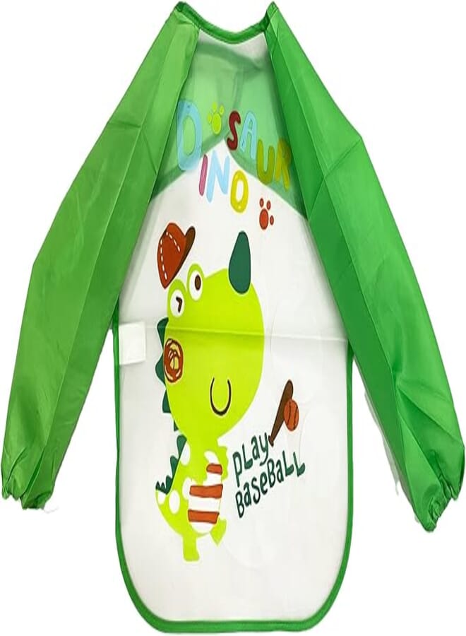 POLKA TOTS Waterproof Washable Full Sleeves Apron Feeding Bibs with Super Absorbent, Soft, Comfortable & Lightweight for Infants & Baby Toddlers