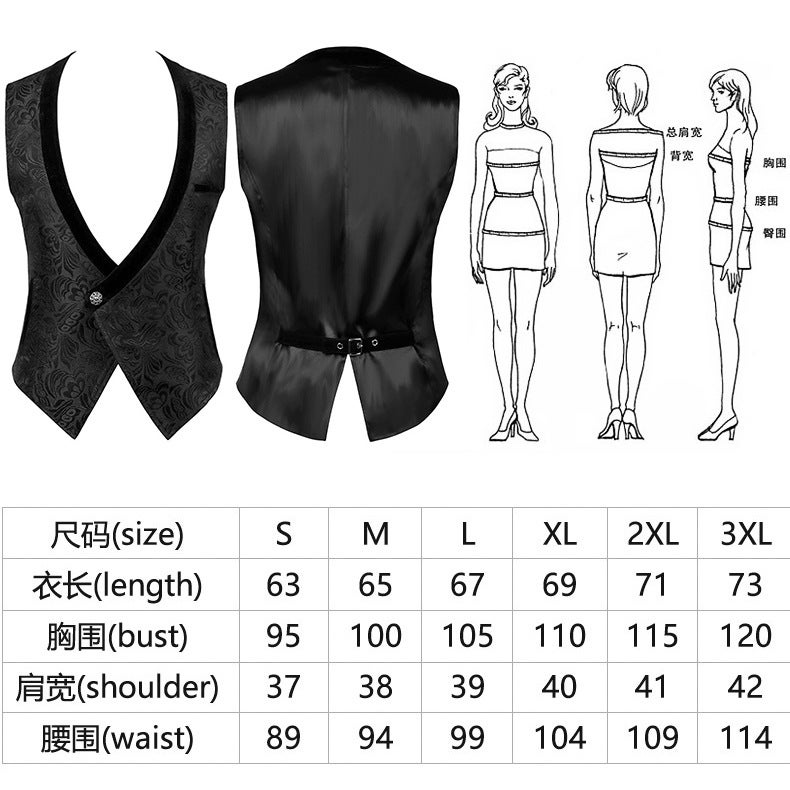 Mens Steampunk Retro Fashion Suit Set Jacquard Pants - Image 2