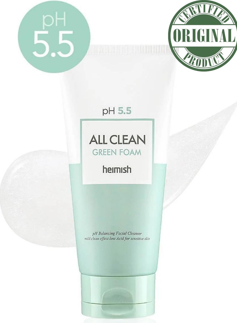 Heimish All Clean Green Foam – pH-Balancing Daily Gel Cleanser for Redness & Weak Barrier Care - Image 1