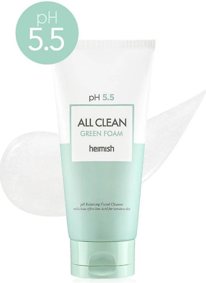Heimish Heimish All Clean Green Foam - 150g | Refreshing Facial Cleanser | Daily Cleansing, Sebum Control, Skin Soothing, Deep Cleansing  - Image 1