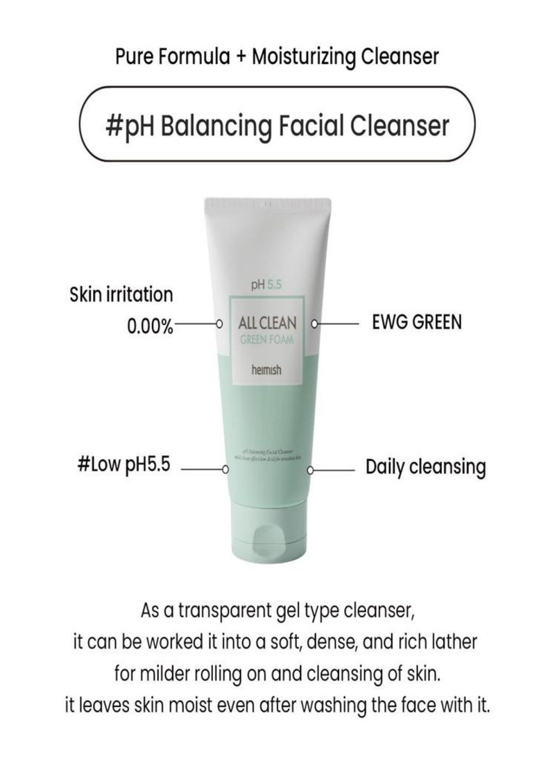 Heimish Heimish All Clean Green Foam - 150g | Refreshing Facial Cleanser | Daily Cleansing, Sebum Control, Skin Soothing, Deep Cleansing  - Image 5