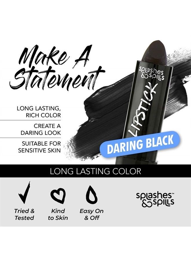 Splashes & Spills - Vivid Black Lipstick - 2 Pack - Bold, Translucent, No Sheen Lip Color With Matte Finish - Makeup and Cosmetics - Image 1