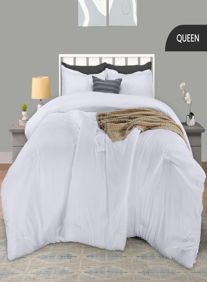 Utopia Bedding Queen Comforter Set White, Comforters Queen Size 3 Pieces Bedding Comforters Sets, Down Alternative Soft Bed Set, 1 Comforter (88 x 88 inches) 2 Pillow Shams (20 x 26 inches) - Image 2