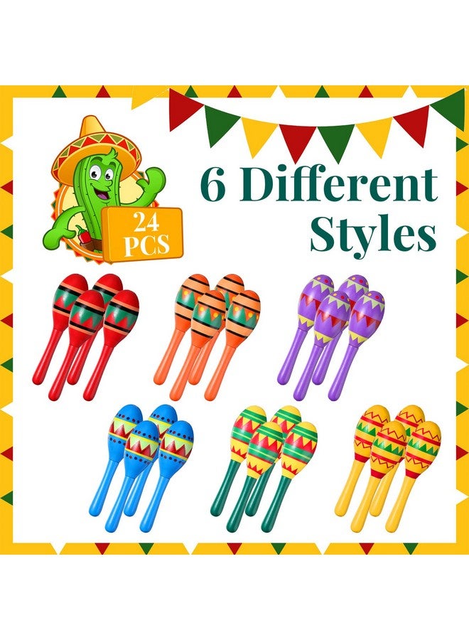 Civaner زينة حفلات مكسيكية من 6 تصاميم لآلات الماراكس الخشبية الصغيرة ومؤثرات صوتية للاحتفال بيوم سينكو دي مايو (12 قطعة) - Image 4