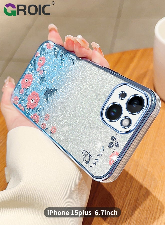 GROIC For iPhone 15 Plus Case,Slim Thin Shinny Sparkly Soft TPU Shockproof Protective Phone Cover,Gradient Glitter Shockproof Non-Slip Bumper Protective Shell for iPhone 15 Plus 6.7 Inch - Image 1
