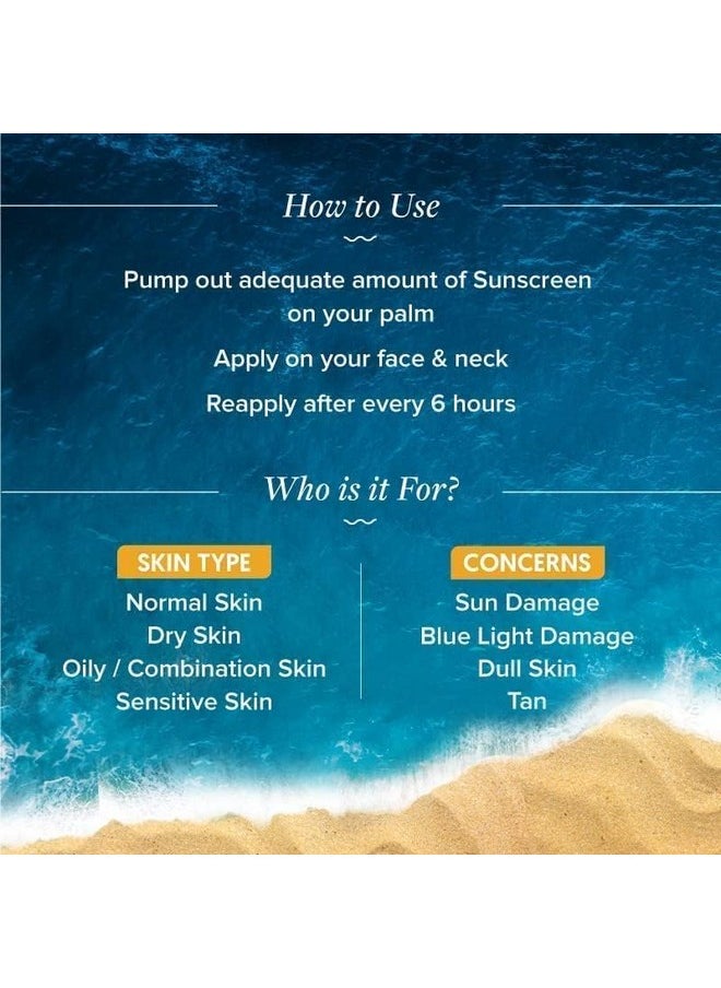 Aqualogica Glow+ Dewy Sunscreen For All Skin Types | With Papaya And Vitamin C|Uva/B & Blue Light Protection | Fights Tan And Brightens Skin | Spf 50 Pa++++ (50 G) (Pack Of 2)  - Image 3