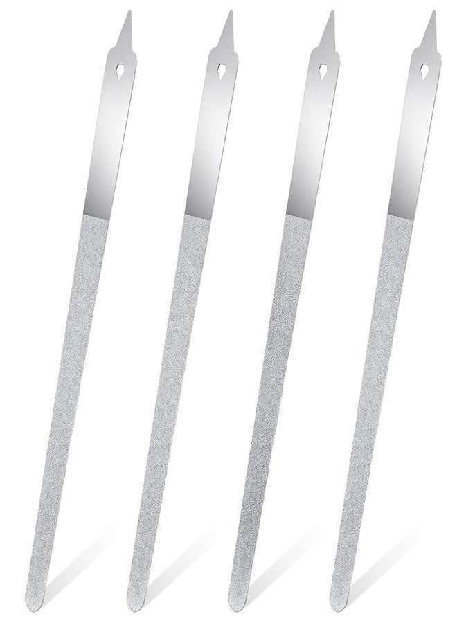 Clofiak 4 PCS Diamond Deb Nail File, 6-inch Stainless Steel Metal Nail File, Double Sided Manicure Pedicure Toenails Tools for Salon Home - Image 1