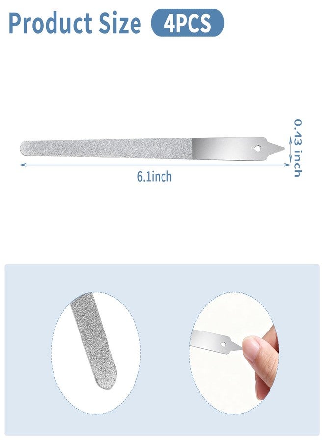 Clofiak 4 PCS Diamond Deb Nail File, 6-inch Stainless Steel Metal Nail File, Double Sided Manicure Pedicure Toenails Tools for Salon Home - Image 2