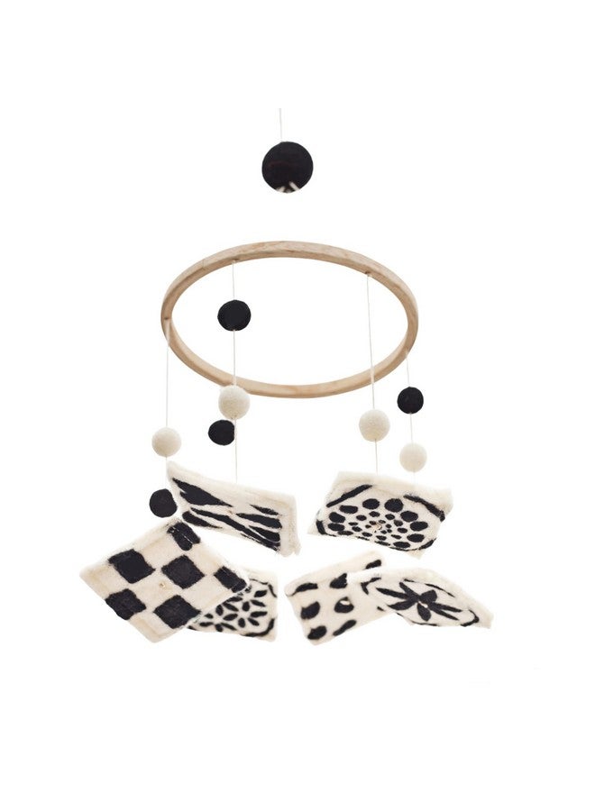 GLACIART ONE Black and White Baby Crib Mobile | Safe High Contrast Wool Toys, Neutral Room Decor for Boy & Girl | Develops Cognitive, Visual & Motor Skills | Great Gift Idea - Image 1