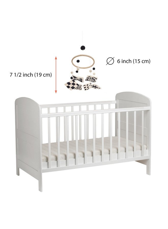 GLACIART ONE Black and White Baby Crib Mobile | Safe High Contrast Wool Toys, Neutral Room Decor for Boy & Girl | Develops Cognitive, Visual & Motor Skills | Great Gift Idea - Image 5
