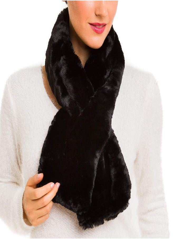 MELIFLUOS DESIGNED IN SPAIN Fur Collar Scarf for Women Faux Fur Scarves Neck Shrug for Spring Fall Winter Coat Dress (FC03-11)  - Image 1