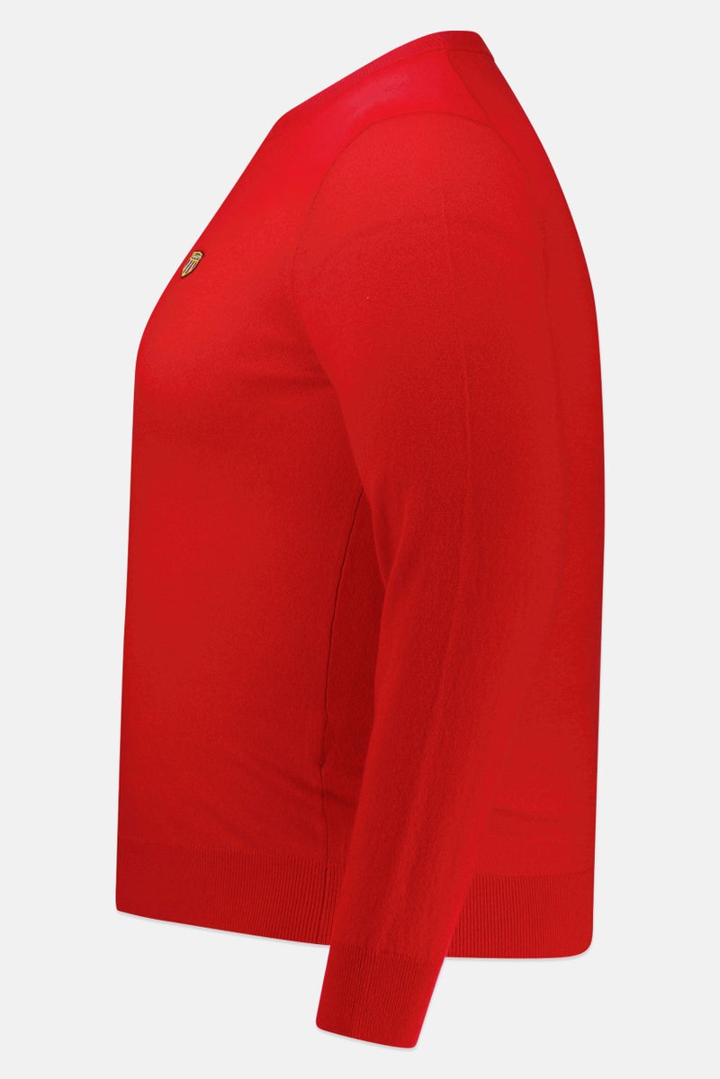 GANT Men Crew Neck Embroidered Logo Sweater, Red - Image 3