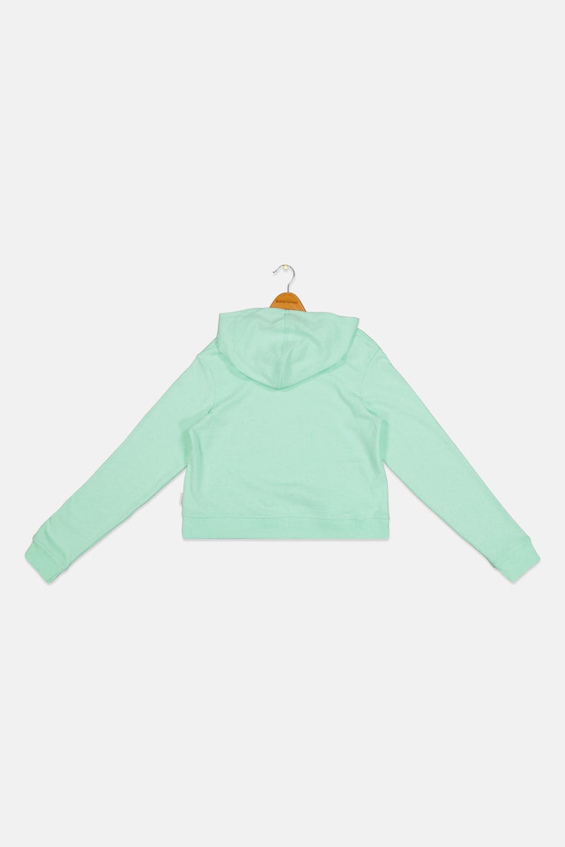 CONVERSE Kids Girl Long Sleeve Outdoor Hoodies, Mint - Image 2