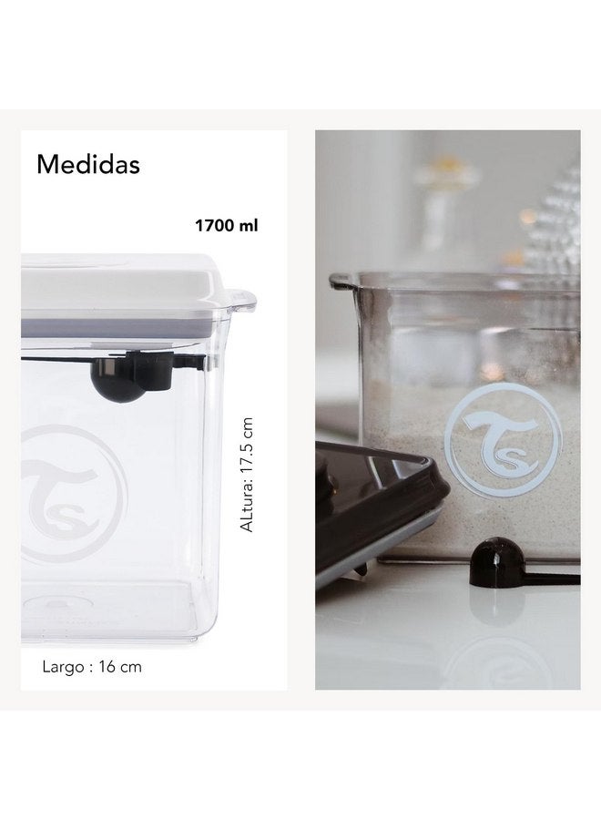 TWISTSHAKE Twistshake Milk Powder Storage Container with Spoon 1700 ml, Sealed Milk Powder Dispenser with Airtight Lid, One-Handed Operation, BPA-Free, Transparent - Image 2