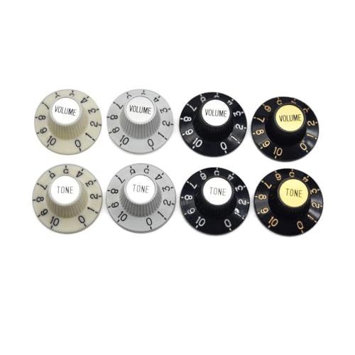 KAISH 4X Black with Gold Cap 24 Fine Spline LP Guitar Witch Hat Knobs Top Hat Knob for USA Les PaulSGES - Image 3