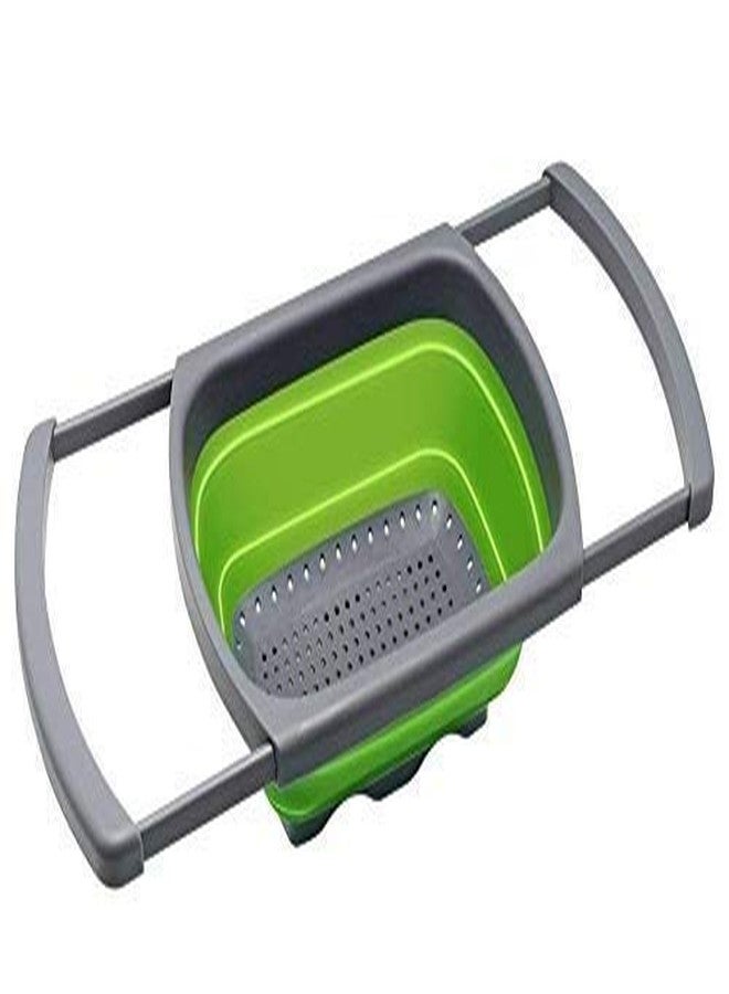 GION Multifunctional Retractable Silicone Kitchen Sink Strainer Basket Collapsible Colander Over The Sink Drain Strainer Basket, Expandable Fruits and Vegetables Wash Kitchen Sink Strainer (1Pcs) - Image 1