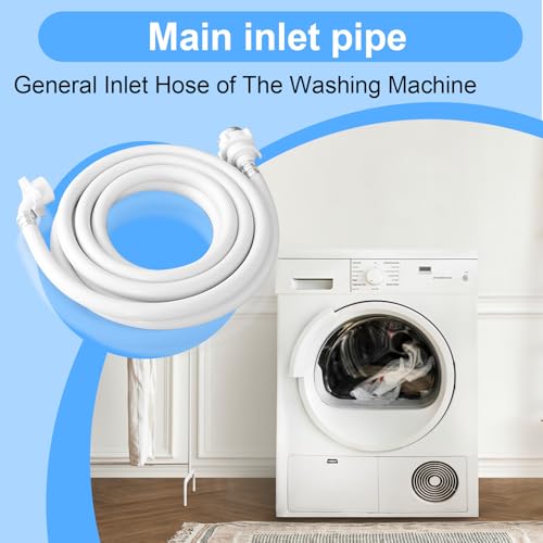 GDLPZM 6.6FT 2 meter wave wheel drum washing machine water supply pipe extension pipe with steel head, fully automatic drum washing machine water inlet hose - Image 5