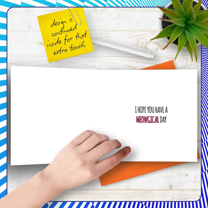 Stuff4 22nd Birthday Cards for Women Men - Meowgical Day - Happy Birthday Card for 22 Year Old Woman Man Aunt Cousin Sister Nephew  5.7 Inch Bday Greeting Cards - Image 4