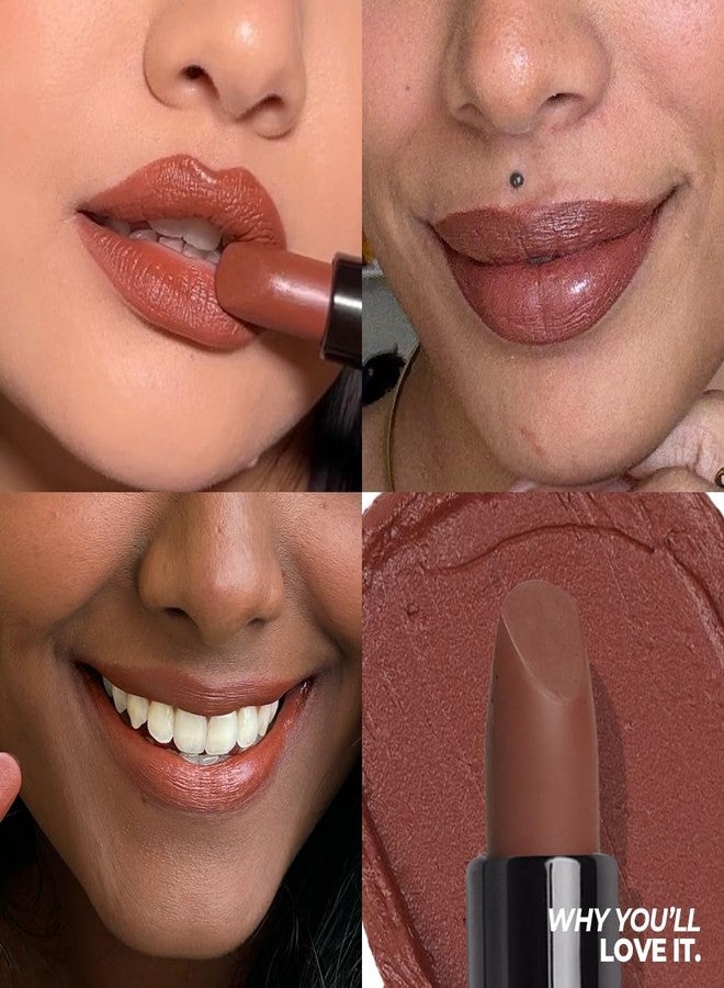 Ruby's Organics Semi-Matte Lipstick for Women All Indian Tones- Highly Pigmented, Moisturizing, Non Drying, Lightweight and Long Lasting- Lip Makeup, Synthetic Chemical Free - Brown Umber, 3.7g - Image 5