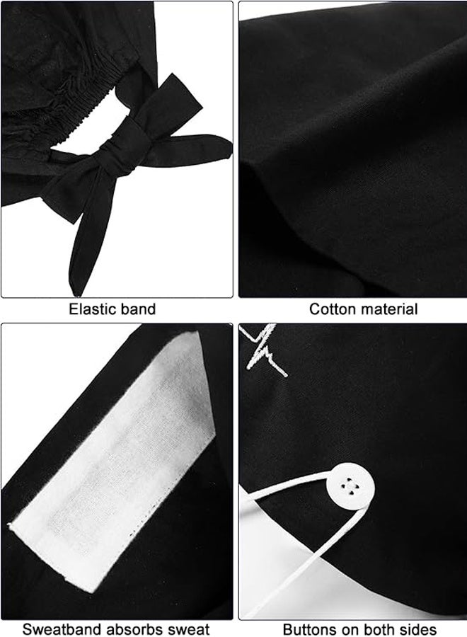 GUSGU 6 أجهزة الكمبيوتر Bouffant فرك قبعات العمل الجراحية قبعة ممرضة قبعات مع أزرار و Sweatband قابل للتعديل ربطة الخلف قبعة النساء الرجال لون متنوع - Image 4